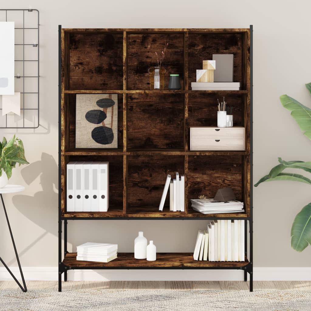 Bookcase Smoked Oak 102x30x141.5 cm Engineered Wood