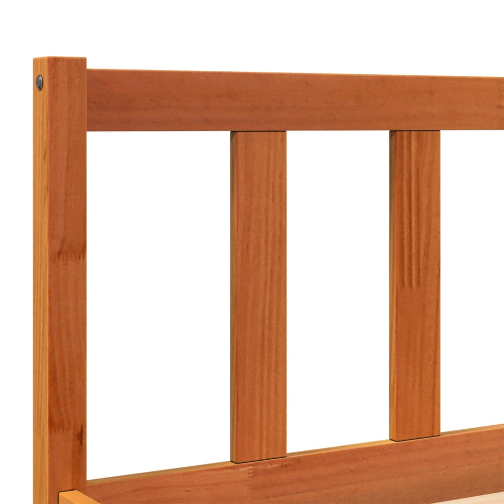 Bed Frame without Mattress Wax Brown 180x200 cm Super King Solid Wood Pine