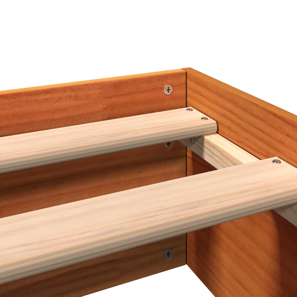 Bed Frame without Mattress Wax Brown 140x200 cm Solid Wood Pine