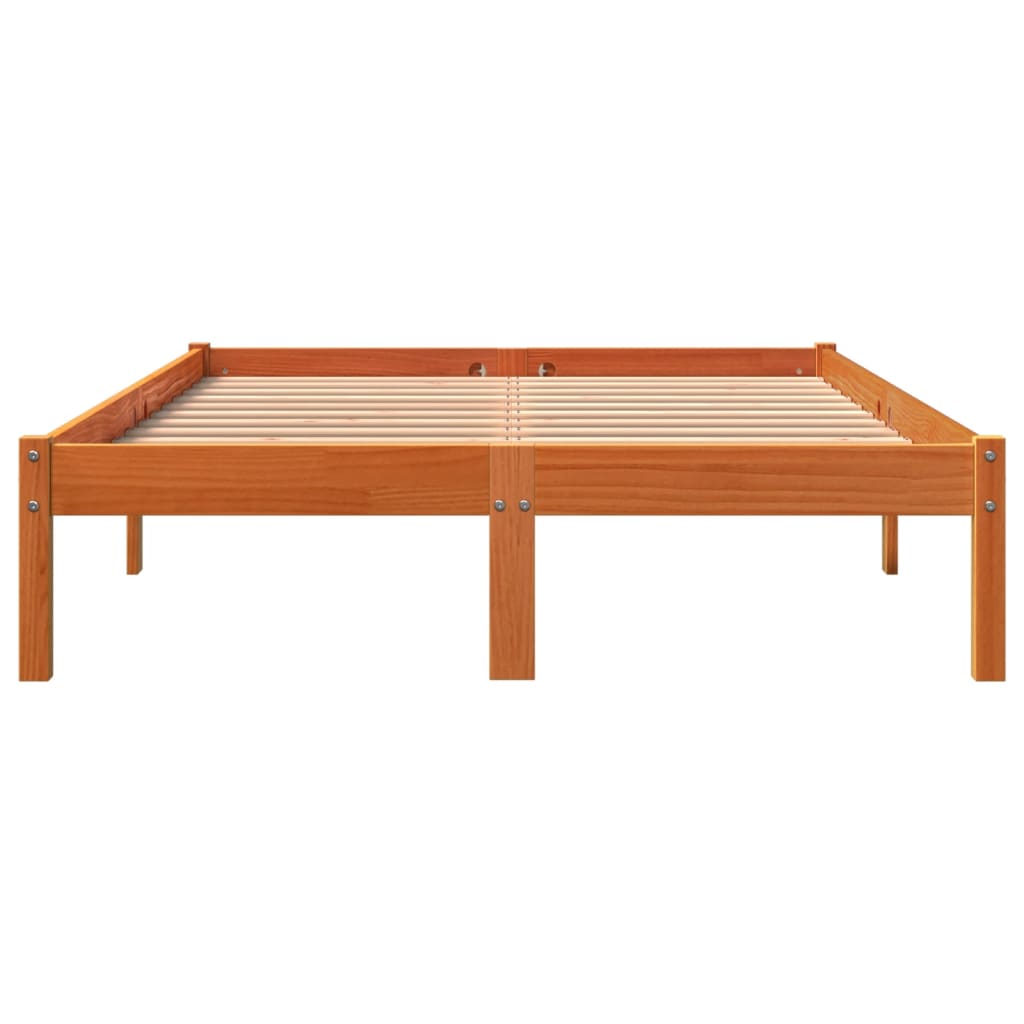 Bed Frame without Mattress Wax Brown 120x200 cm Solid Wood Pine
