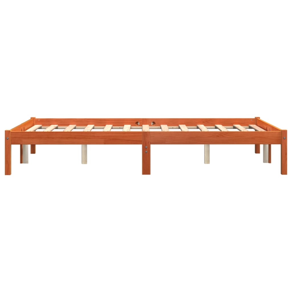 Bed Frame without Mattress Wax Brown 120x200 cm Solid Wood Pine