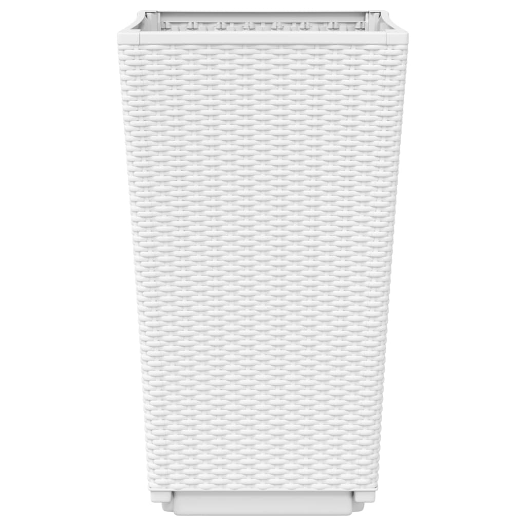 Garden Planters 2 pcs White 32.5x32.5x57 cm PP
