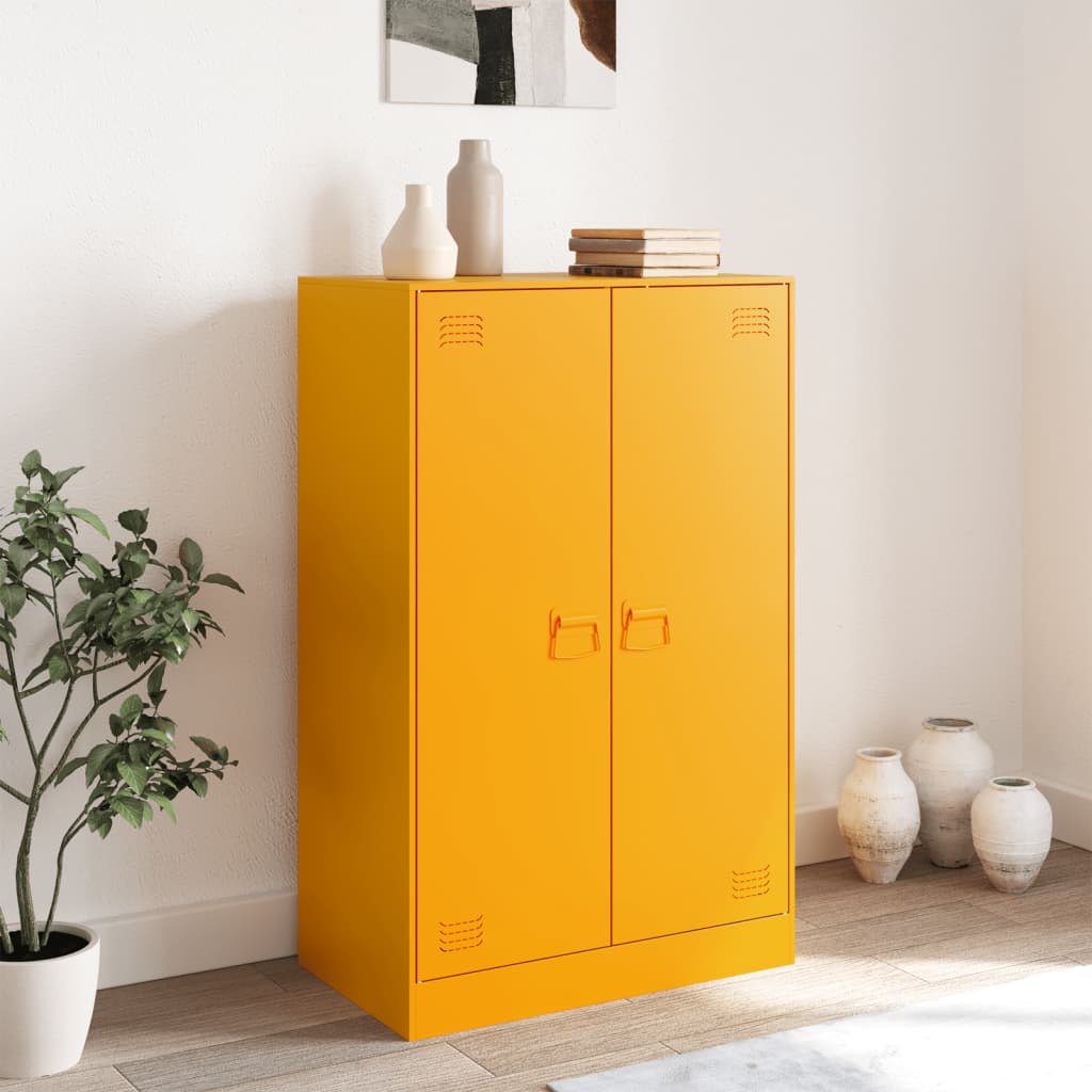 Sideboard Mustard Yellow 67x39x107 cm Steel