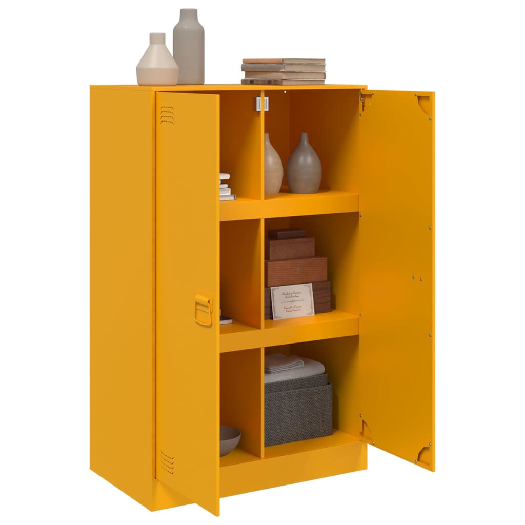 Sideboard Mustard Yellow 67x39x107 cm Steel