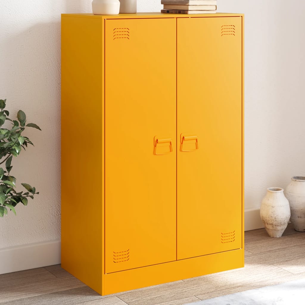 Sideboard Mustard Yellow 67x39x107 cm Steel