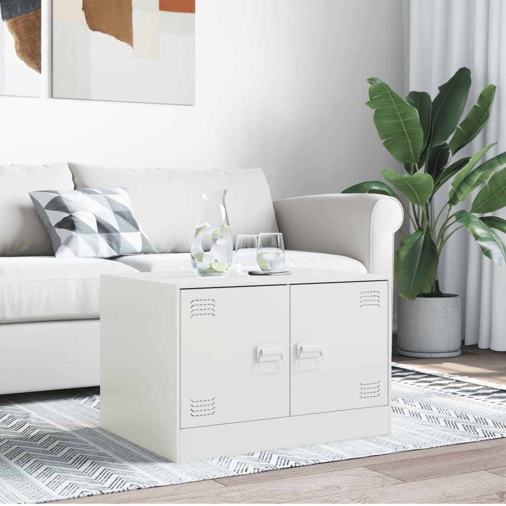 Coffee Table White 67x50x44 cm Steel
