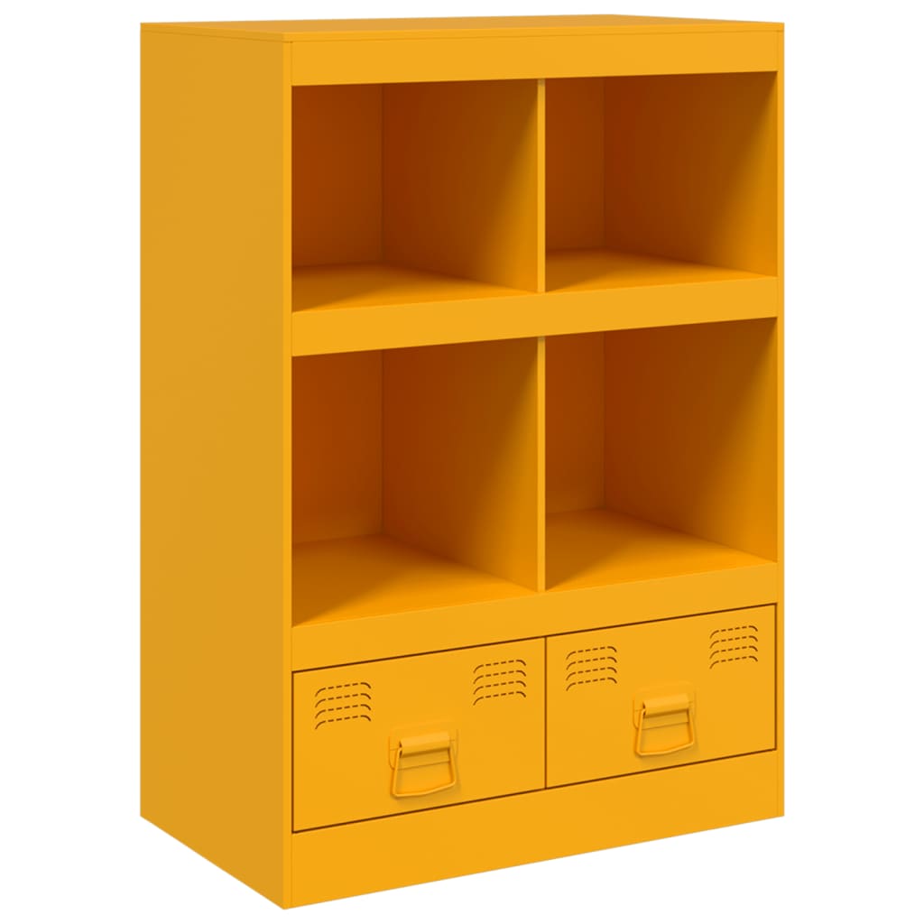 Highboard Mustard Yellow 67x39x95 cm Steel