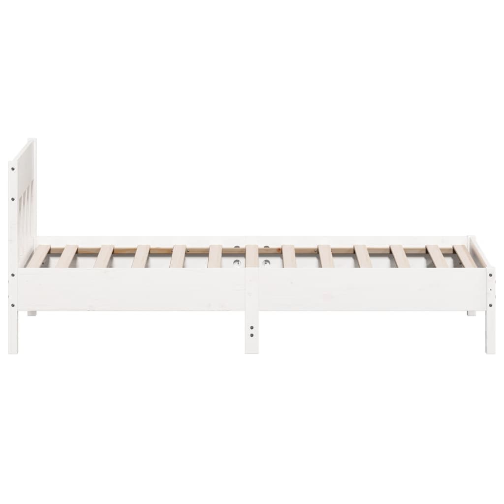 Bed Frame without Mattress White 90x200 cm Solid Wood Pine
