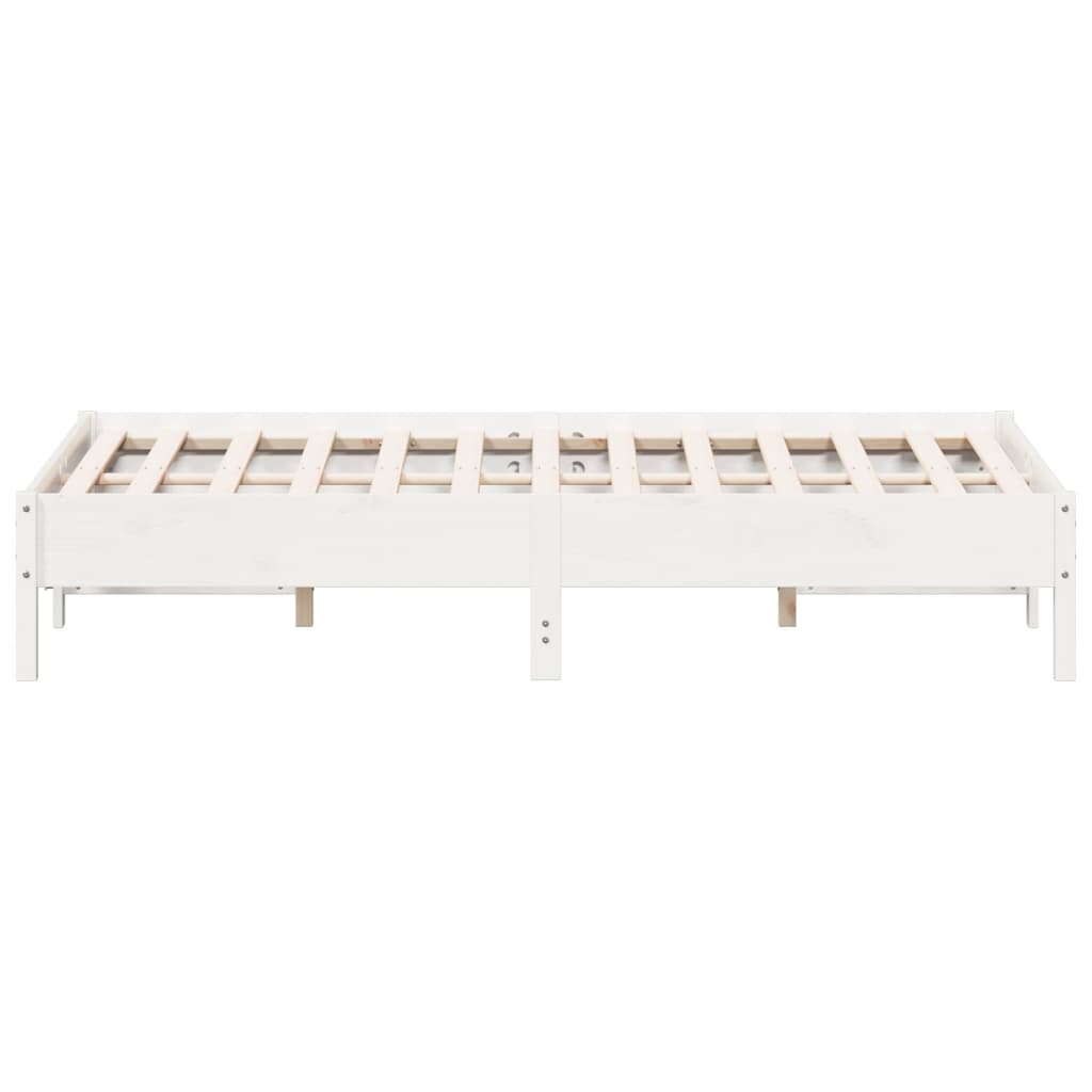 Bed Frame without Mattress White 140x200 cm Solid Wood Pine