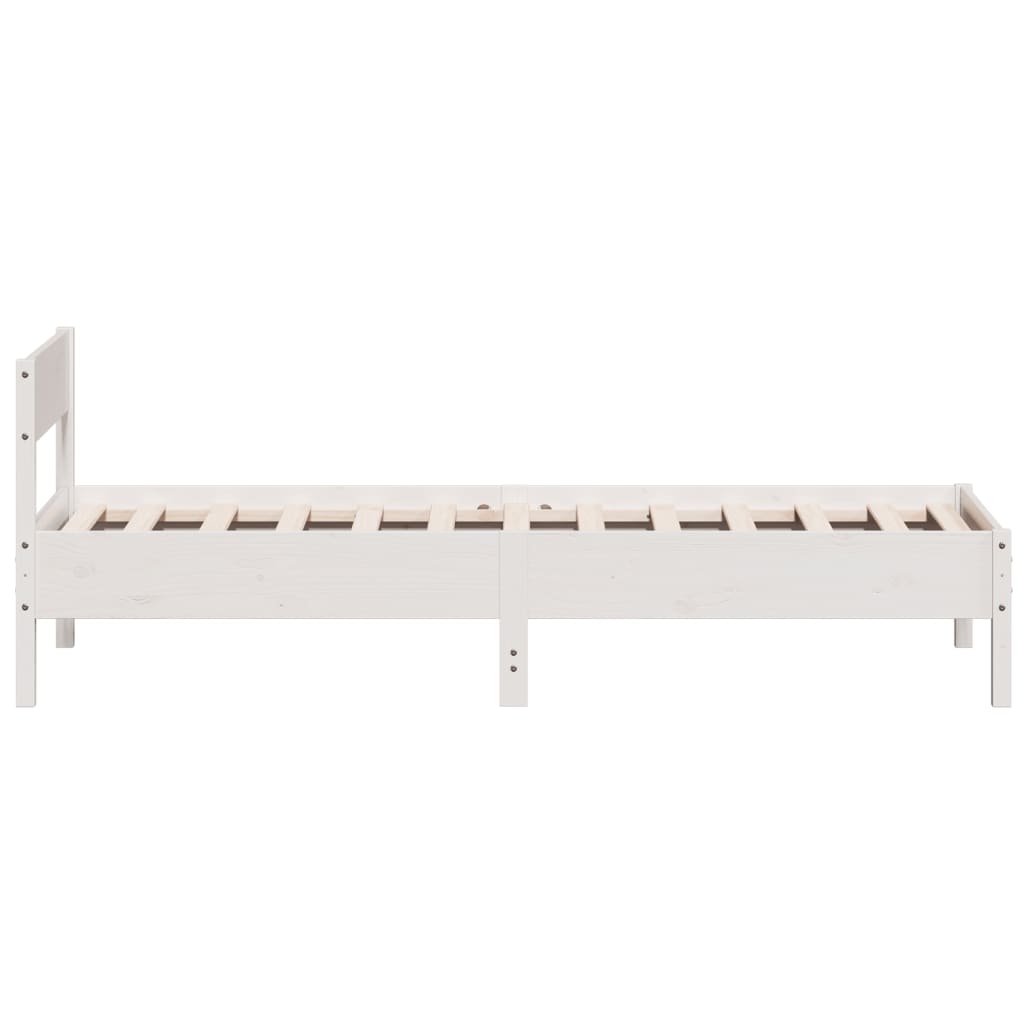Bed Frame without Mattress White 90x200 cm Solid Wood Pine