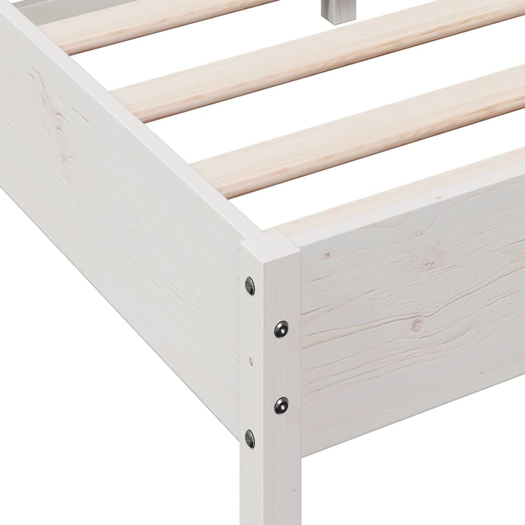 Bed Frame without Mattress White 90x200 cm Solid Wood Pine