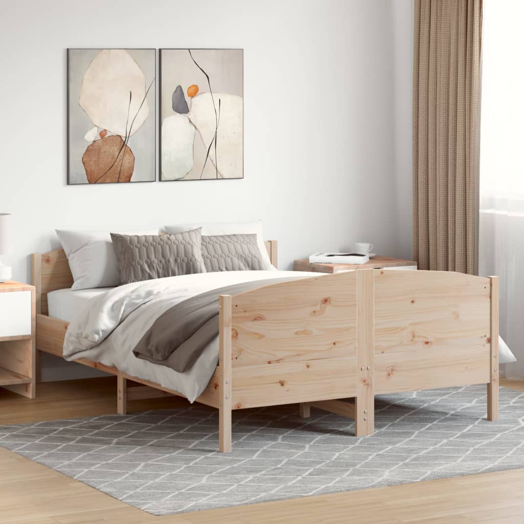Bed Frame without Mattress 140x200 cm Solid Wood Pine