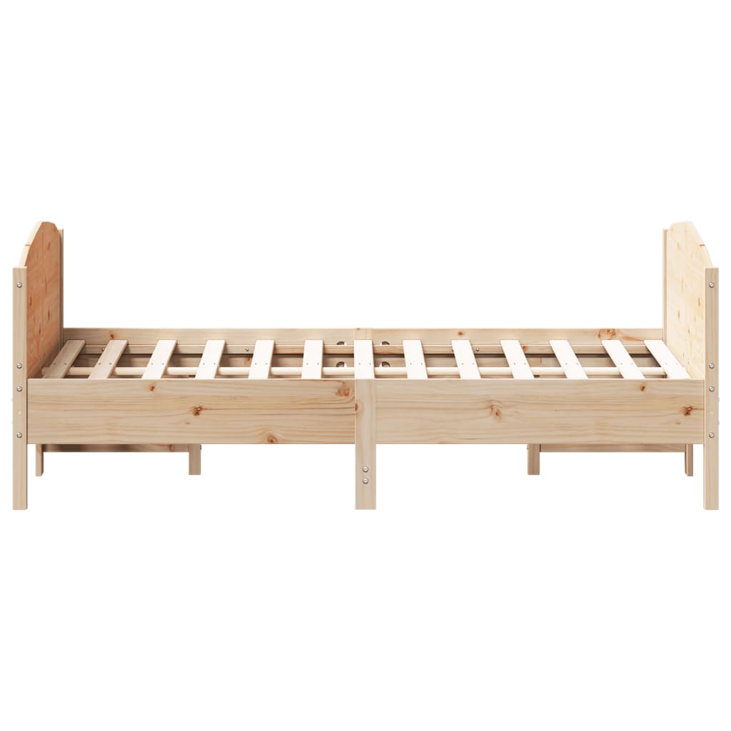 Bed Frame without Mattress 140x200 cm Solid Wood Pine
