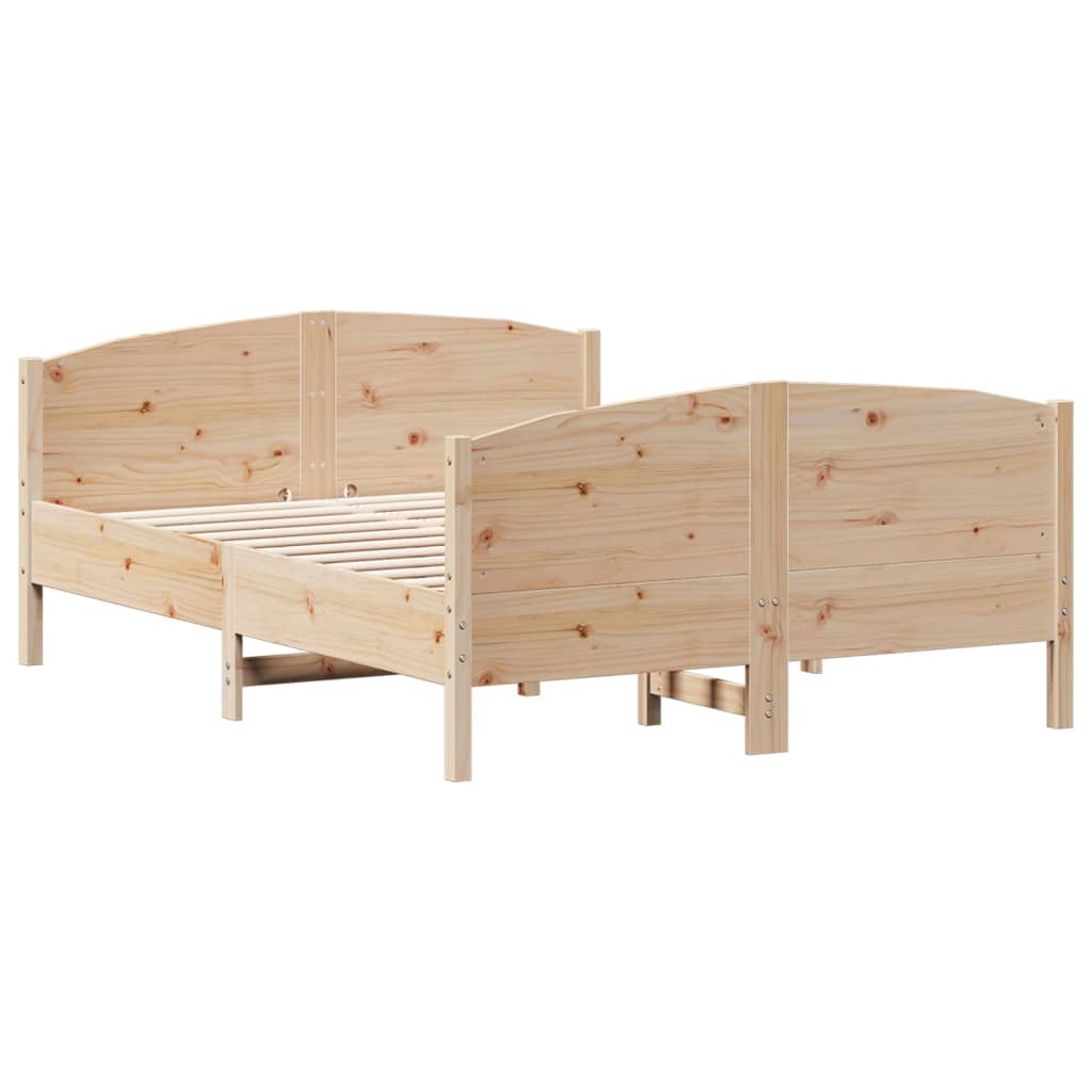 Bed Frame without Mattress 140x200 cm Solid Wood Pine