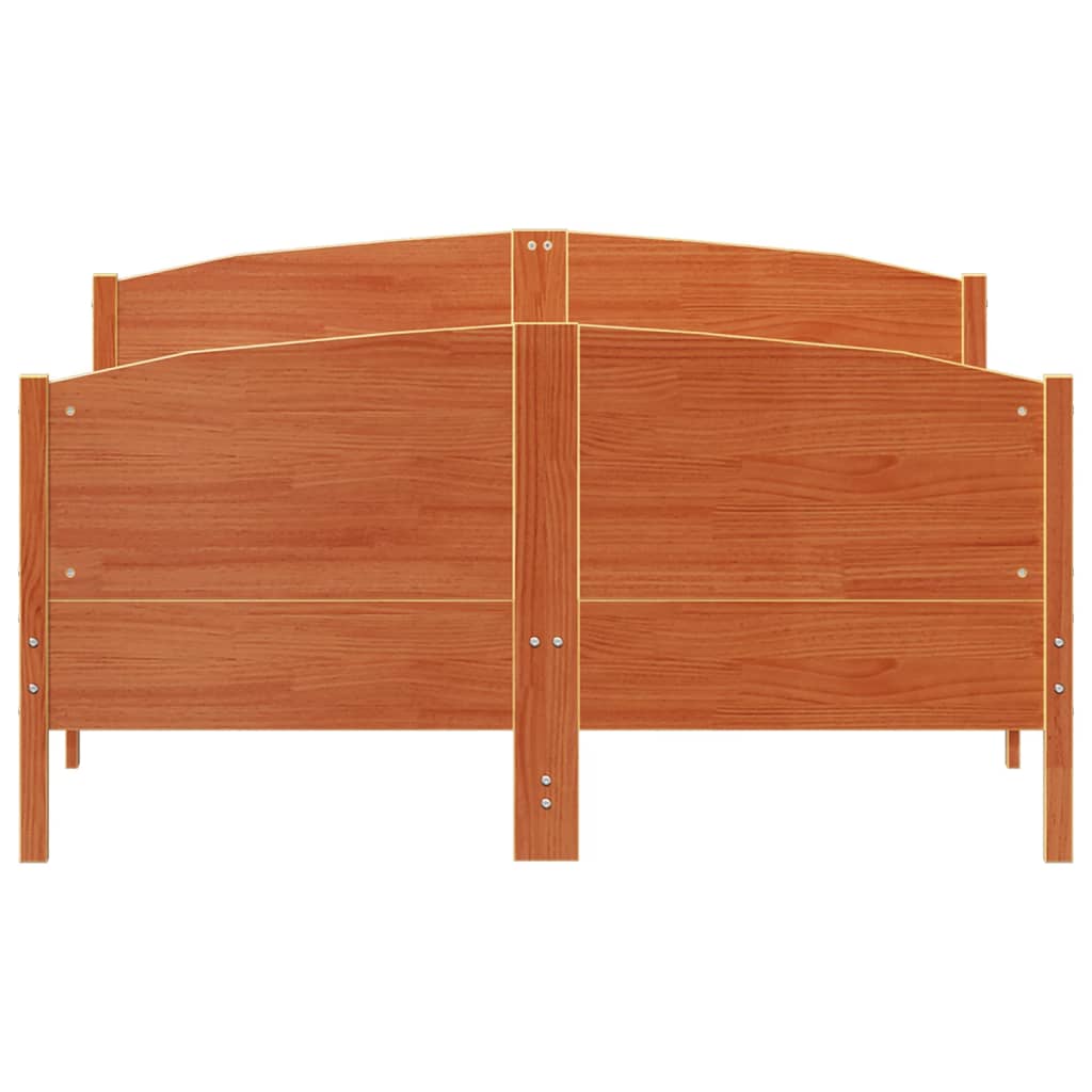 Bed Frame without Mattress Wax Brown 140x200 cm Solid Wood Pine