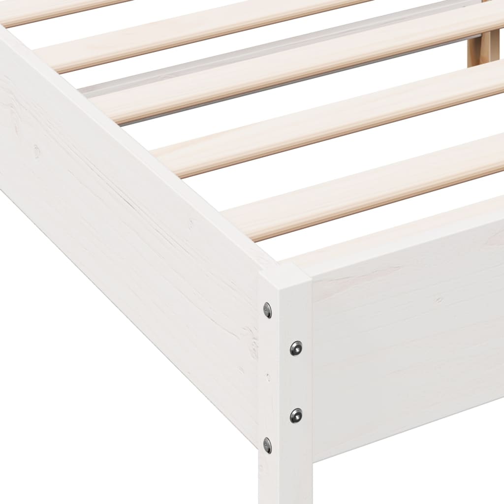 Bed Frame without Mattress White 180x200 cm Super King Solid Wood Pine
