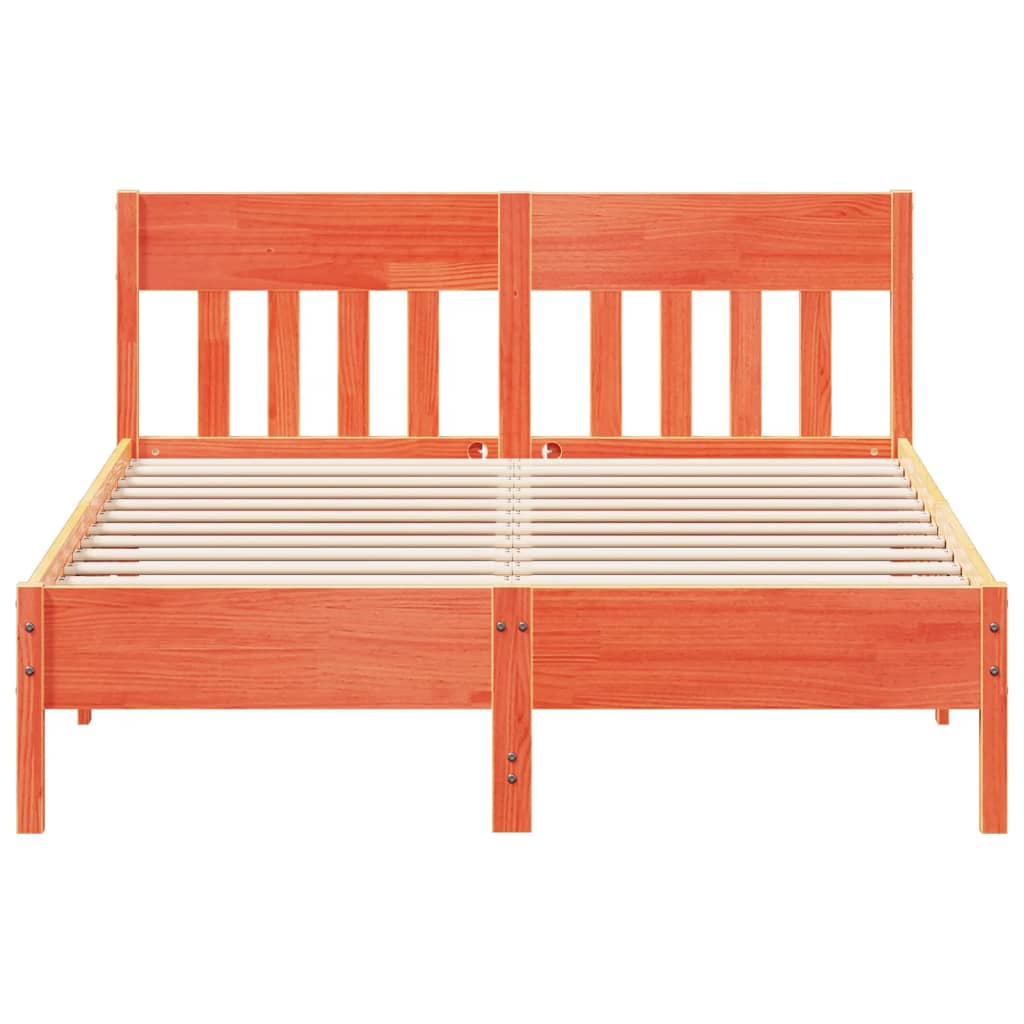 Bed Frame without Mattress Wax Brown 160x200 cm Solid Wood Pine