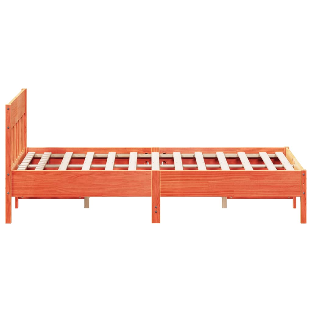 Bed Frame without Mattress Wax Brown 160x200 cm Solid Wood Pine