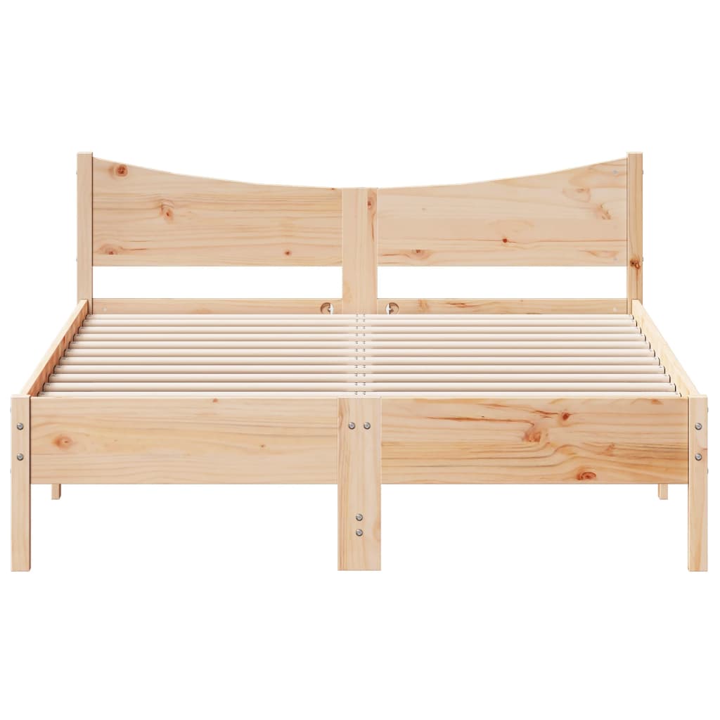 Bed Frame without Mattress 135x190 cm Double Solid Wood Pine