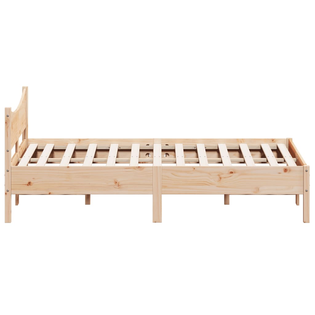 Bed Frame without Mattress 135x190 cm Double Solid Wood Pine