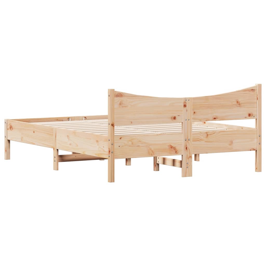Bed Frame without Mattress 135x190 cm Double Solid Wood Pine