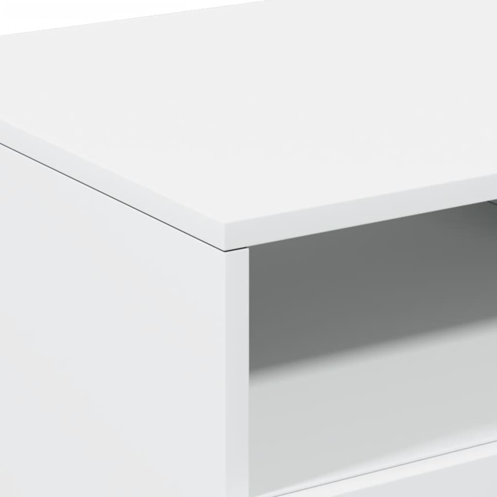 Coffee Table with LED Lights White 90x49x40 cm