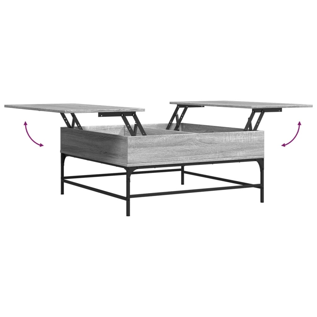Coffee Table Grey Sonoma 95x95x45 cm Engineered Wood and Metal