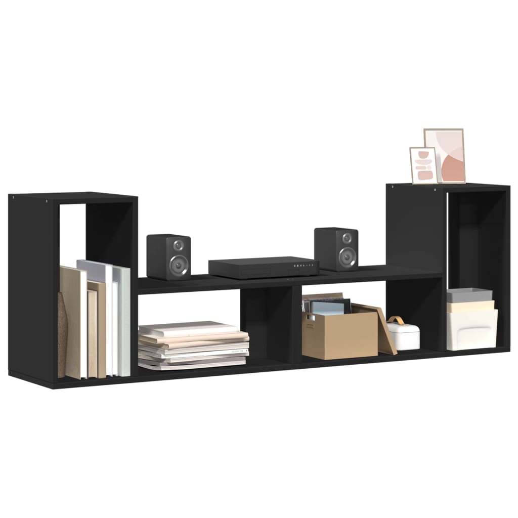 TV Cabinets 2 pcs Black 75x30x50 cm Engineered Wood