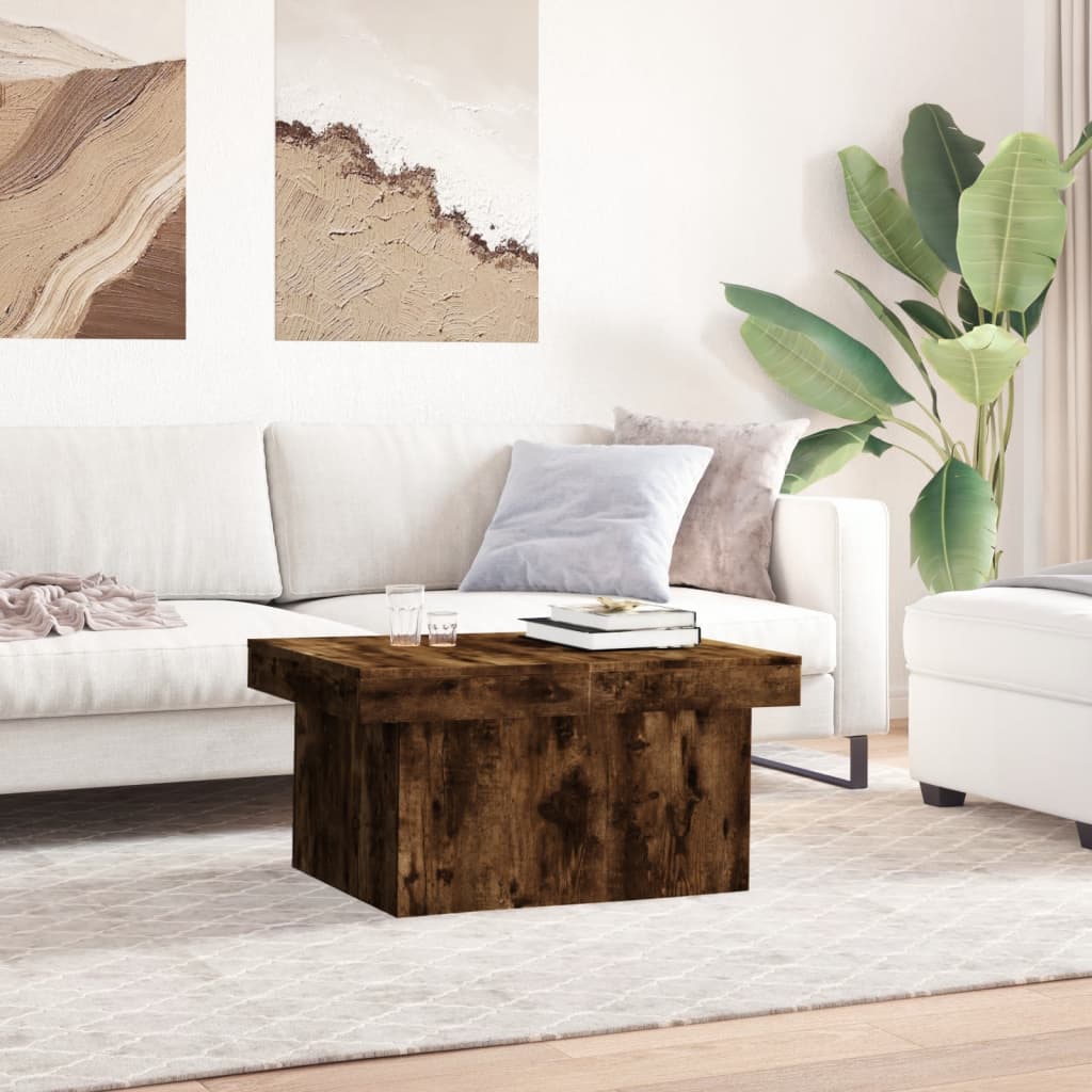 Coffee Table Smoked Oak 80x55x40 cm Engineered Wood