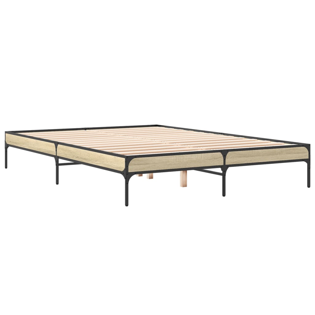 Bed Frame without Mattress Sonoma Oak 160x200 cm