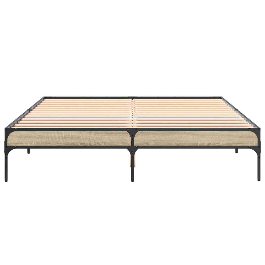 Bed Frame without Mattress Sonoma Oak 160x200 cm
