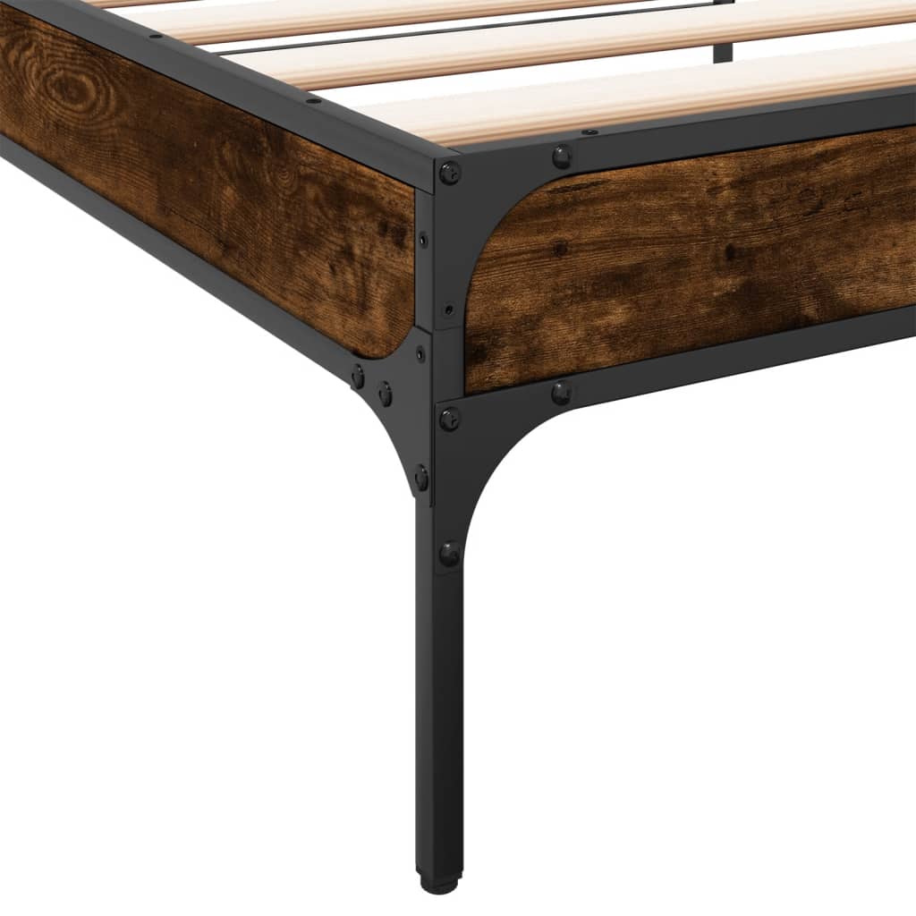 Bed Frame without Mattress Smoked Oak 90x200 cm