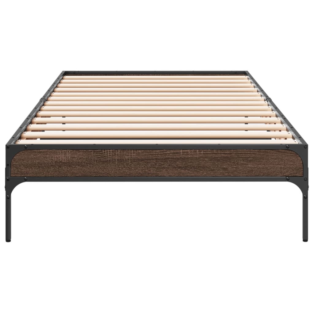 Bed Frame without Mattress Brown Oak 90x200 cm