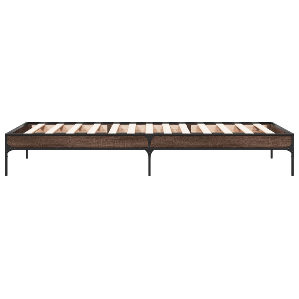 Bed Frame without Mattress Brown Oak 90x200 cm