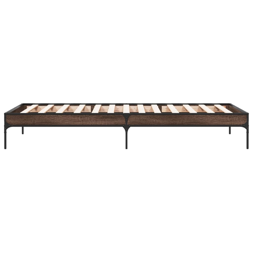 Bed Frame without Mattress Brown Oak 75x190 cm Small Single
