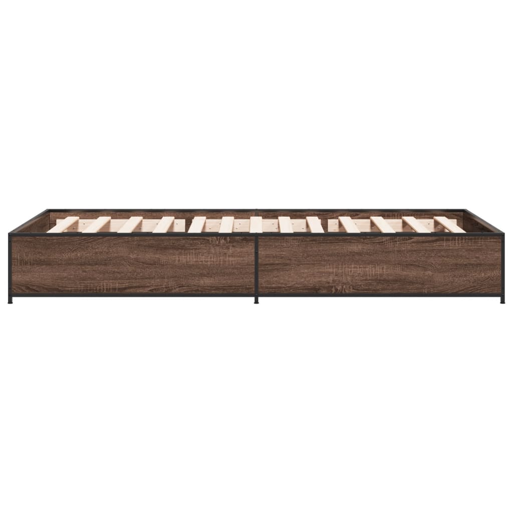 Bed Frame without Mattress Brown Oak 100x200 cm