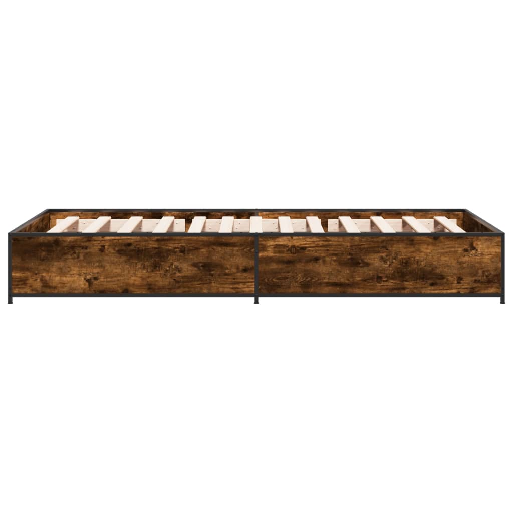 Bed Frame without Mattress Smoked Oak 75x190 cm Small Single