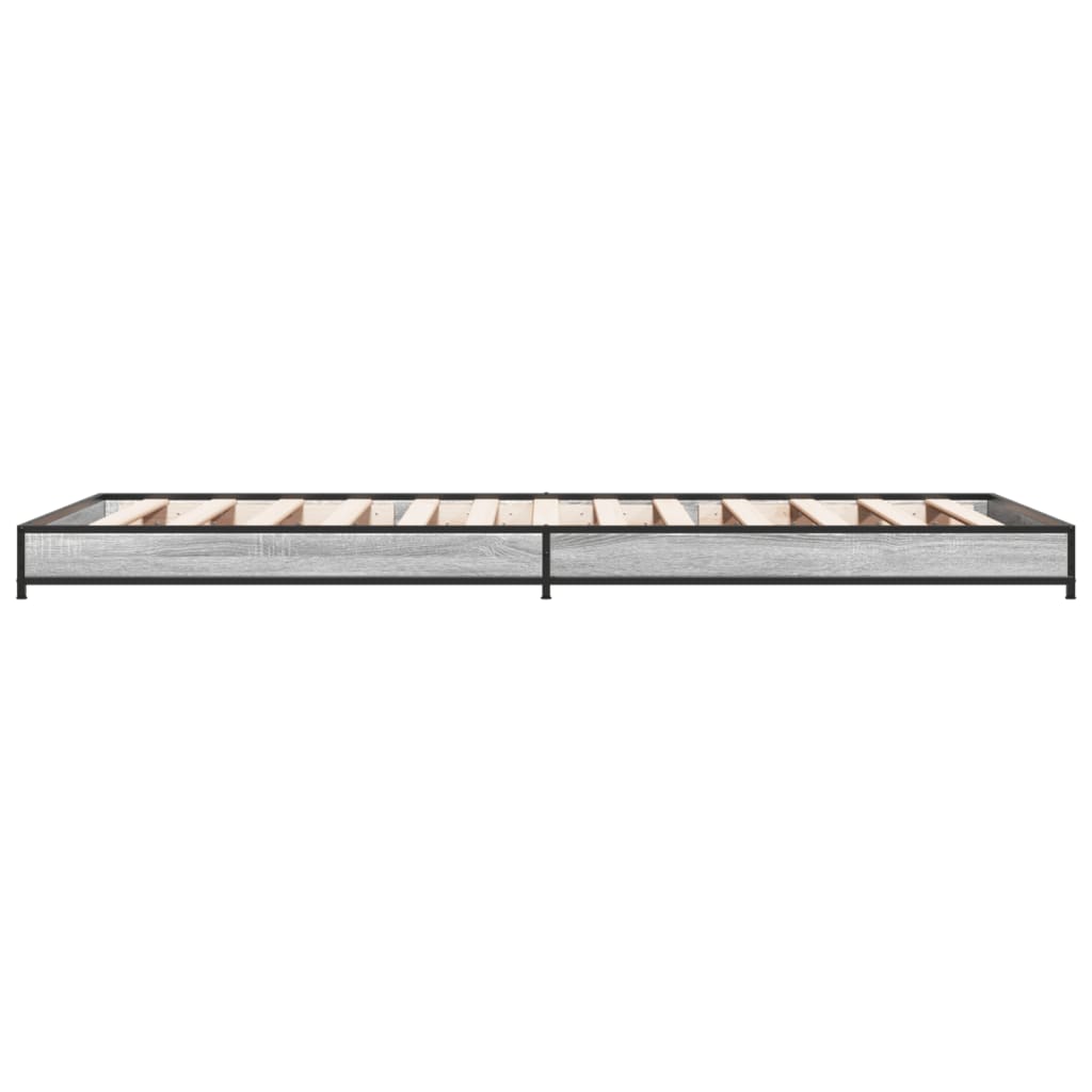 Bed Frame without Mattress Grey Sonoma 75x190 cm Small Single