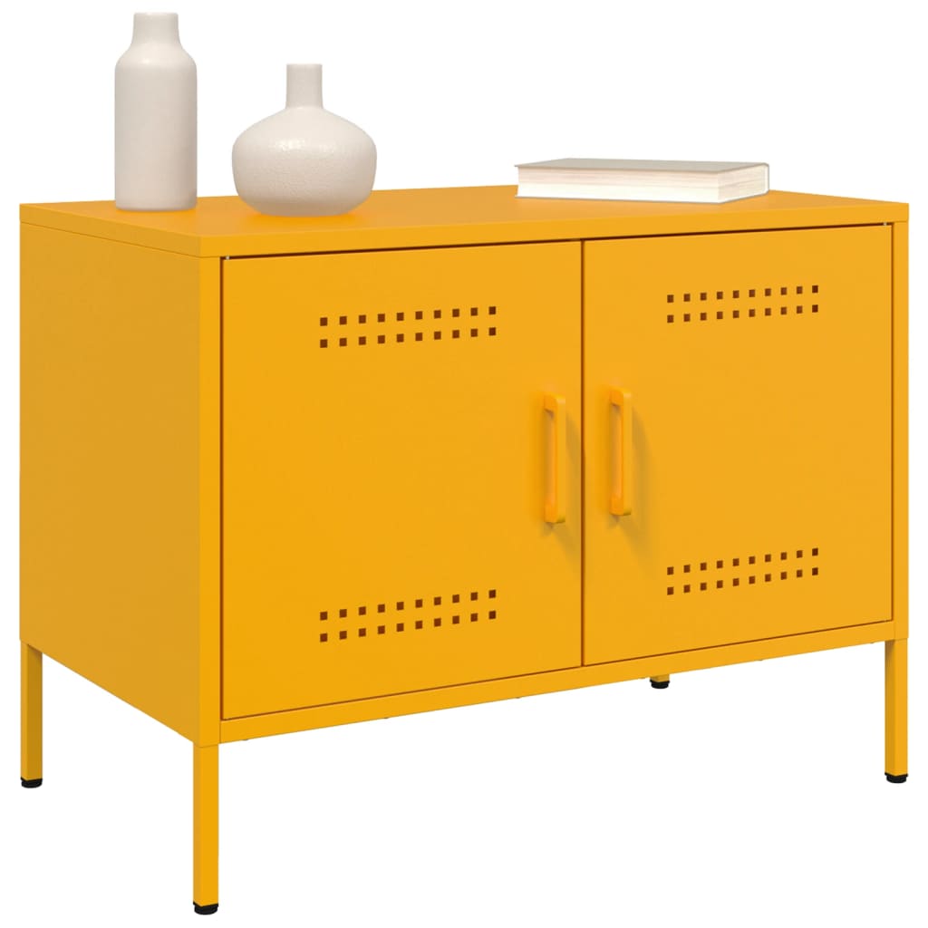 TV Cabinets 2 pcs Mustard Yellow 68x39x50.5 cm Steel