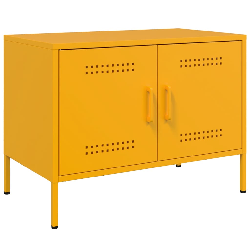 TV Cabinets 2 pcs Mustard Yellow 68x39x50.5 cm Steel