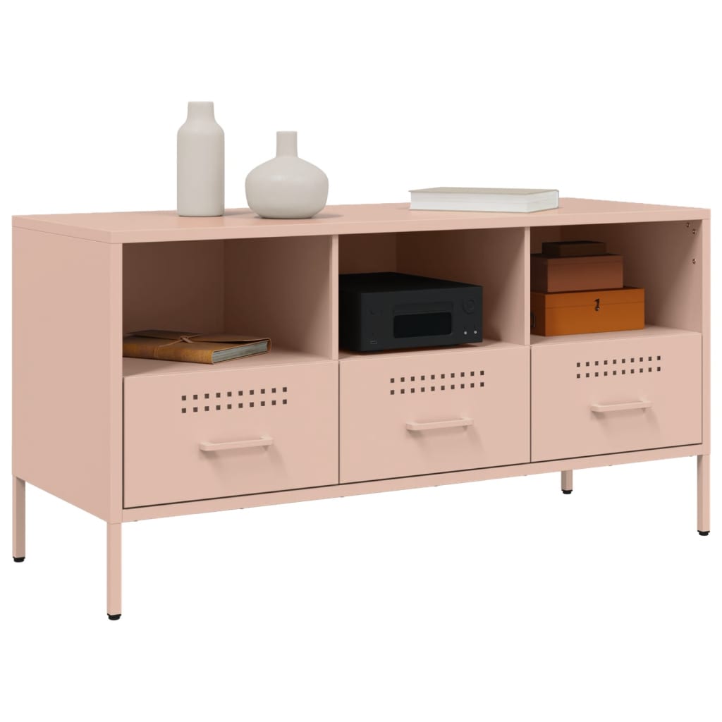 TV Cabinet Pink 100.5x39x50.5 cm Steel