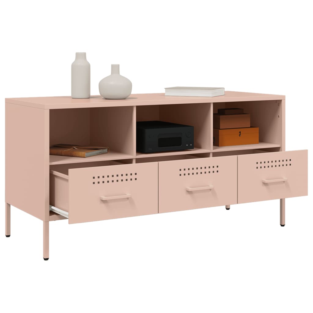 TV Cabinet Pink 100.5x39x50.5 cm Steel