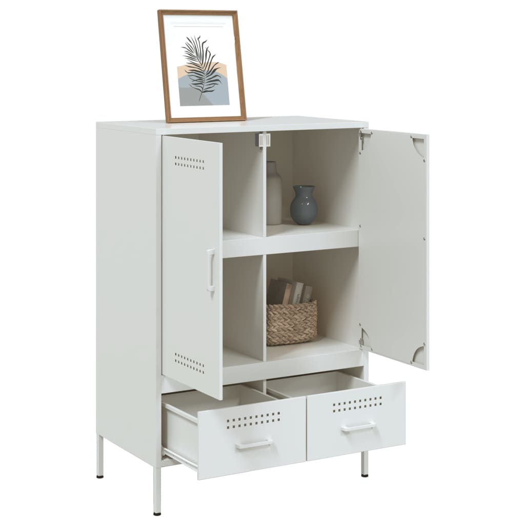 Highboard White 68x39x101.5 cm Steel