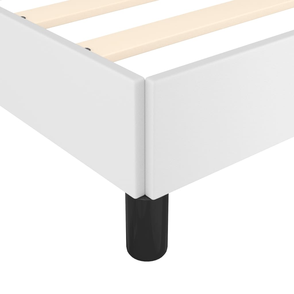 Bed Frame without Mattress White 120x190 cm Small Double Faux Leather