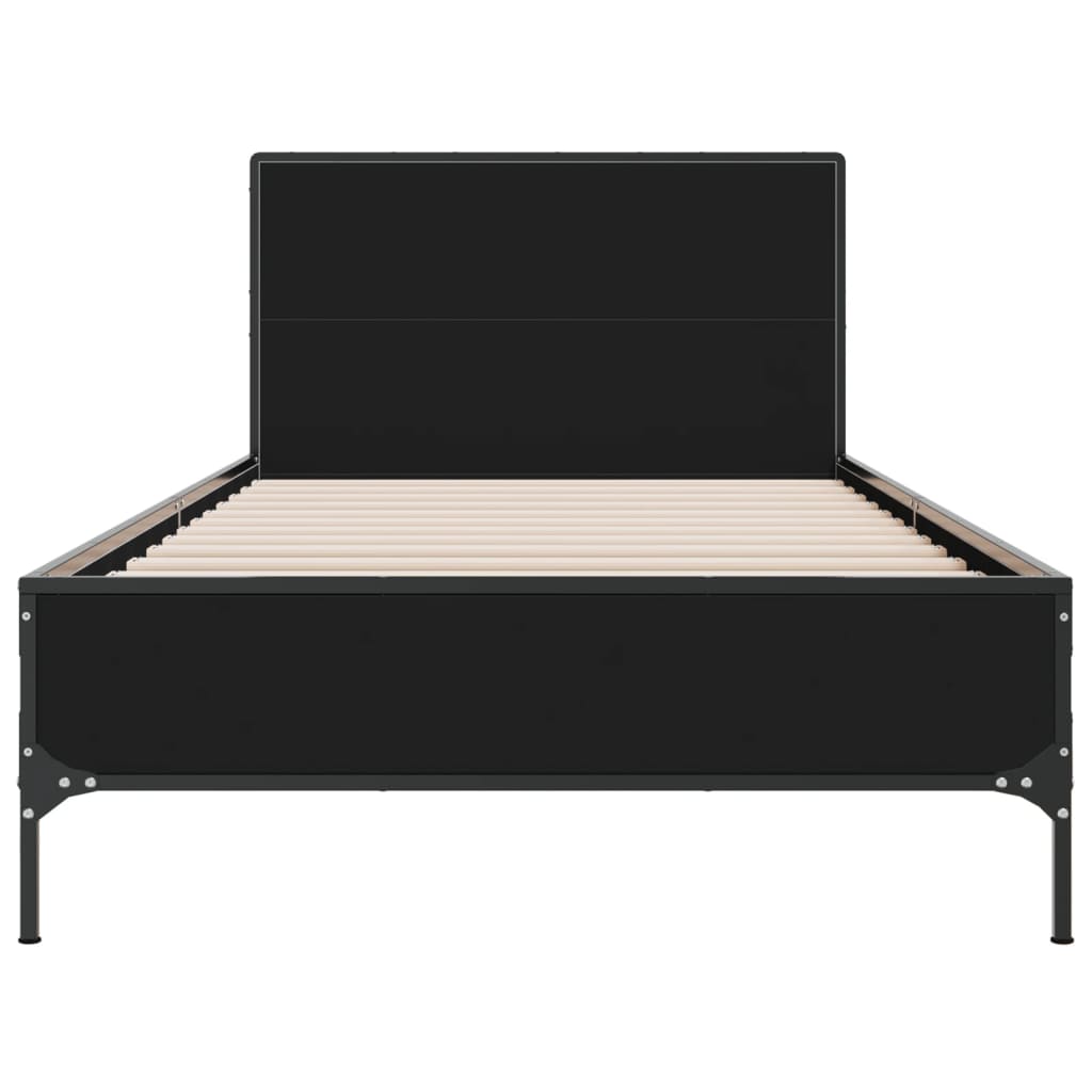 Bed Frame without Mattress Black 75x190 cm Small Single