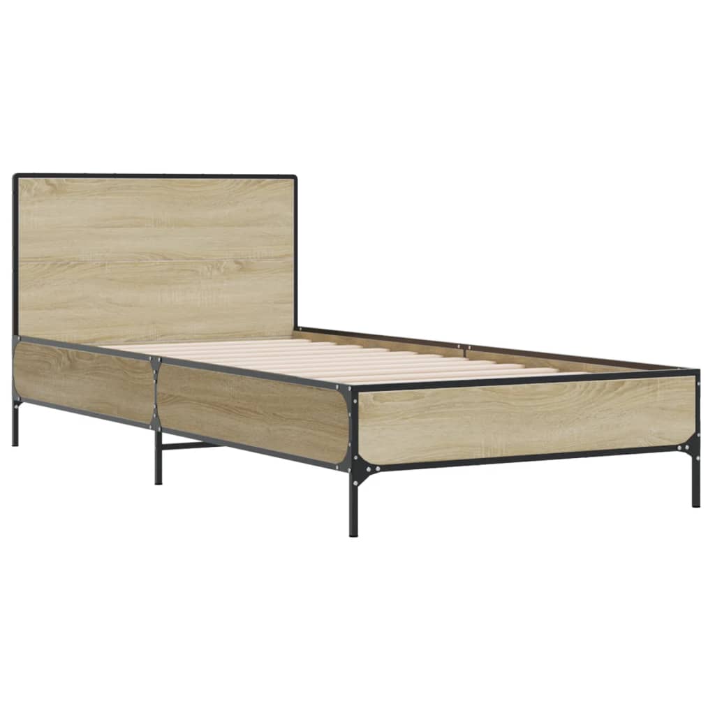 Bed Frame without Mattress Sonoma Oak 90x190 cm Single
