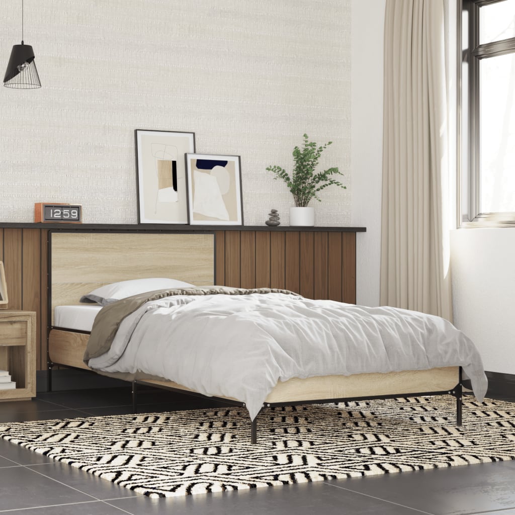 Bed Frame without Mattress Sonoma Oak 90x190 cm Single