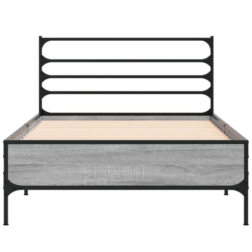 Bed Frame without Mattress Grey Sonoma 90x200 cm