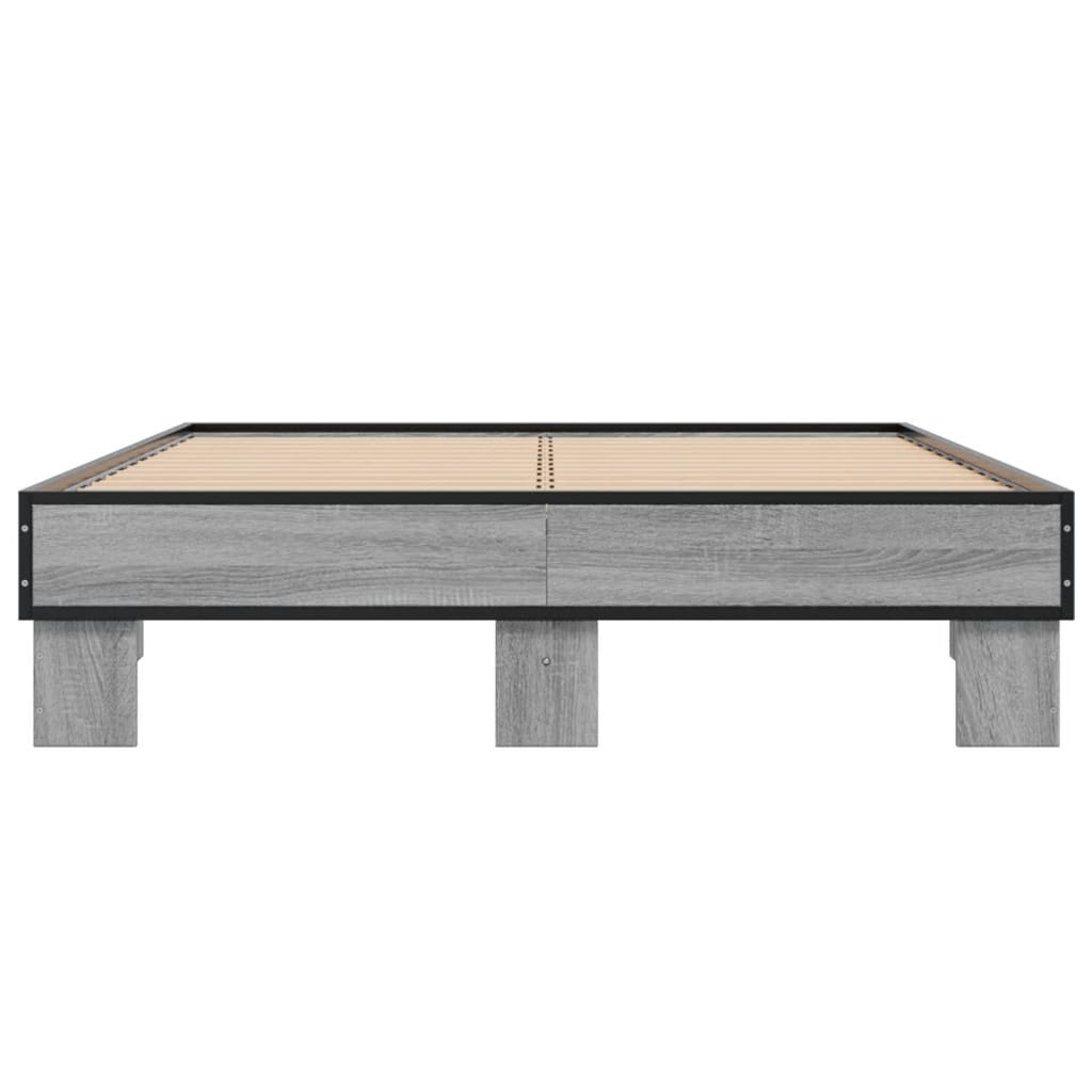 Bed Frame without Mattress Grey Sonoma 140x200 cm