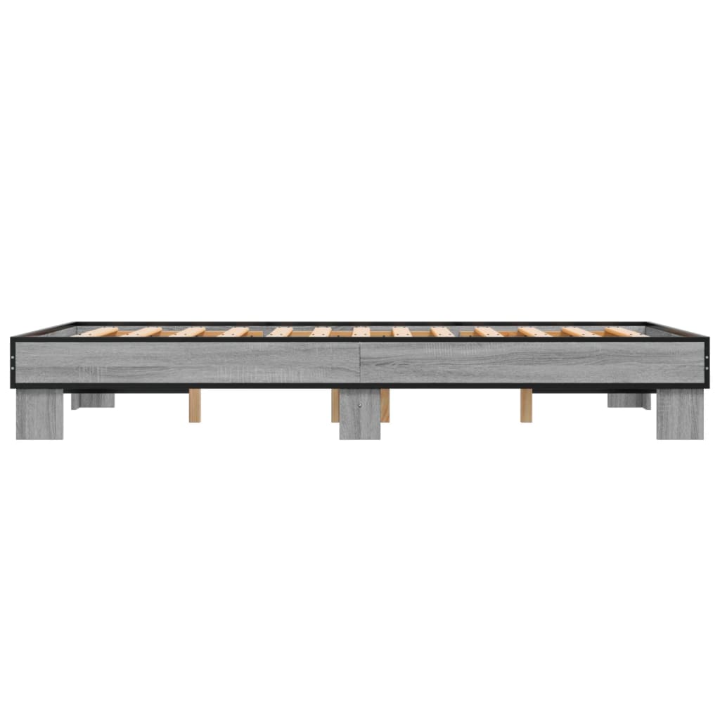 Bed Frame without Mattress Grey Sonoma 140x200 cm